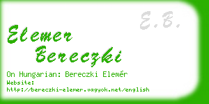 elemer bereczki business card